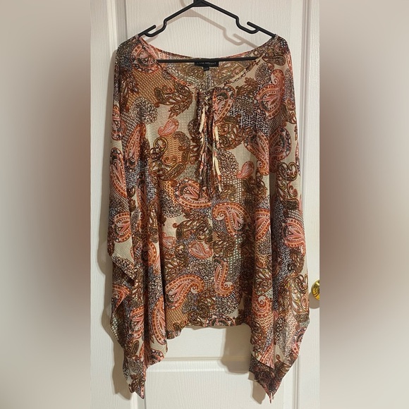 Lane Bryant Paisley Boho Coastal Lightweight Blouse Size 22/24 - Picture 3 of 10